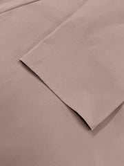 Dusty pink lightweight open front cardigan sleeve detail with clean stitching.