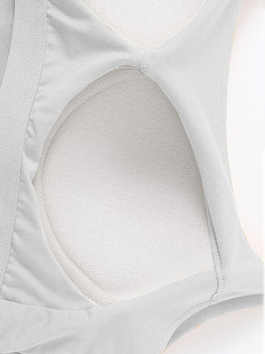 Built-in bustier crop camisole in white with textured lining detail