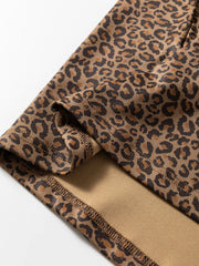 Leopard print relaxed fit t-shirt detail showing hem and stitching