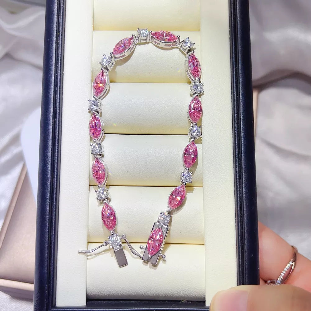 Sterling Moissanite Bracelet, front view