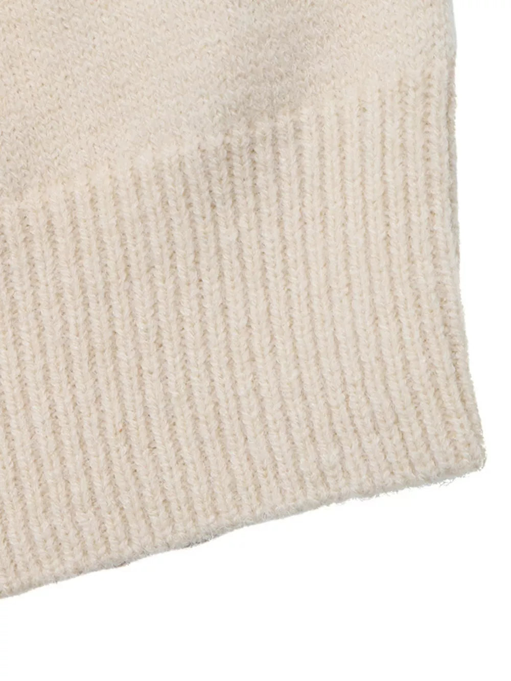 Elegant Lace Trim Round Neck Sweater in Apricot, product detail