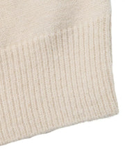 Elegant Lace Trim Round Neck Sweater in Apricot, product detail