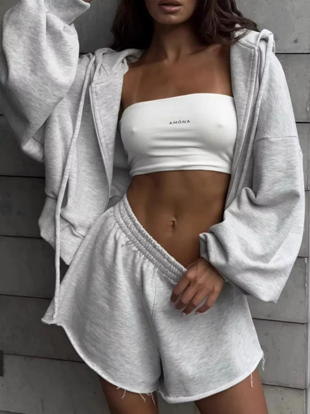 Zip-up Mini Jacket in Black, front view