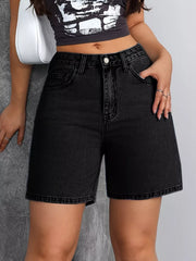 Sculpted High-waisted Denim Shorts