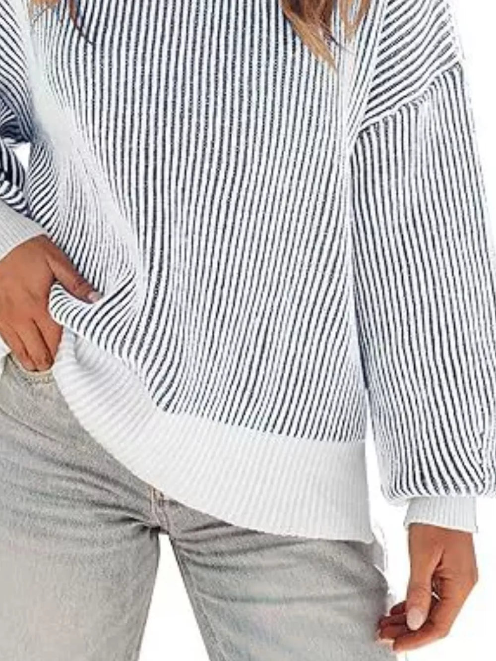 100% polyester Care instructions: Machine wash cold pullover sweater in Pink with relaxed silhouette