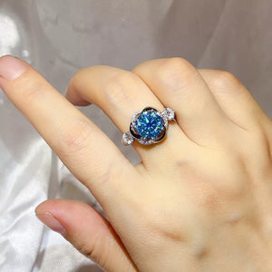 0.3 Carat Moissanite Sterling Silver Fitted Ring, front view