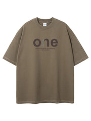 Casual oversized men's sage graphic t-shirt with crew neck and cotton fabric.
