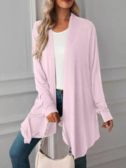 cardigan in Dark Blue with unlined and tunic-length