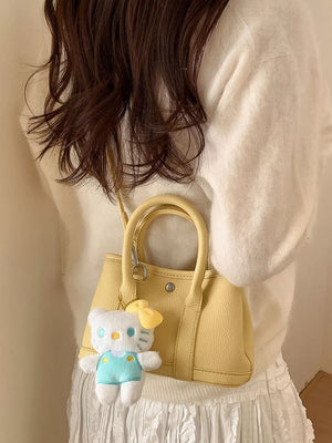 Top Handle Crossbody Bag in Brown, back view