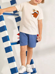 Dinosaur graphic tee and shorts set, cotton, lightweight.