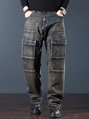 Men's Vintage Wash Cargo Jeans, side view