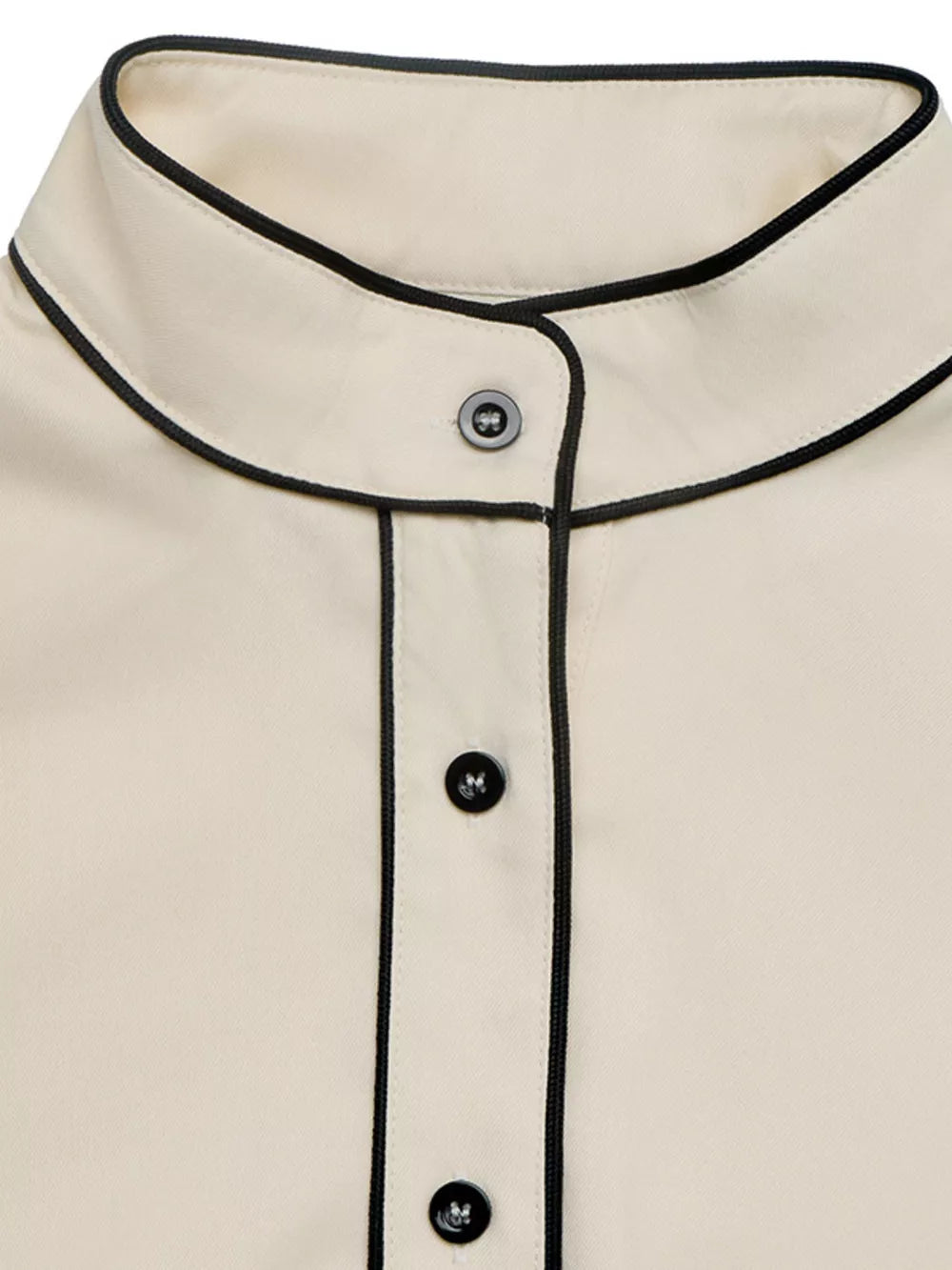 Contrast Trim Long Sleeve Shirt in Beige, product detail