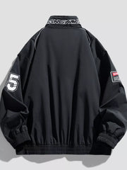 Racing-inspired Zip-up Coat For Men