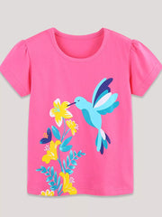 Whimsical Hummingbird Floral Toddler T-shirt