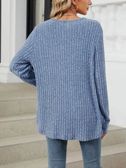classic cardigan in Lilac with v-neck