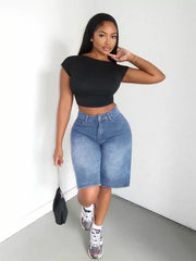 Effortless High-waisted Denim Shorts