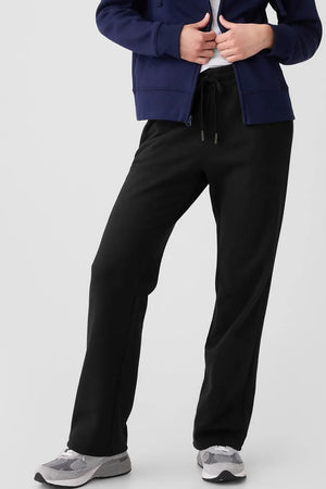 Black relaxed-fit lounge joggers with drawstring waist