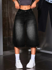 Elevated High-waisted Denim Capris