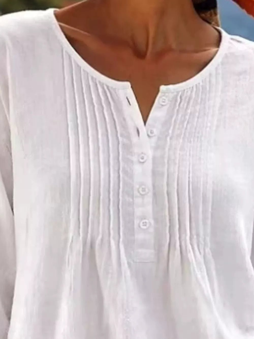 Casual Button Detail Long Sleeve Linen Shirt in Yellow, view 14
