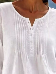 Casual Button Detail Long Sleeve Linen Shirt in Yellow, view 14