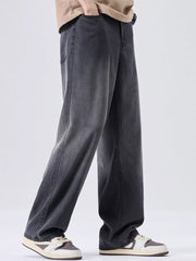 Relaxed vintage-washed men's sweatpants in soot grey with a loose fit.