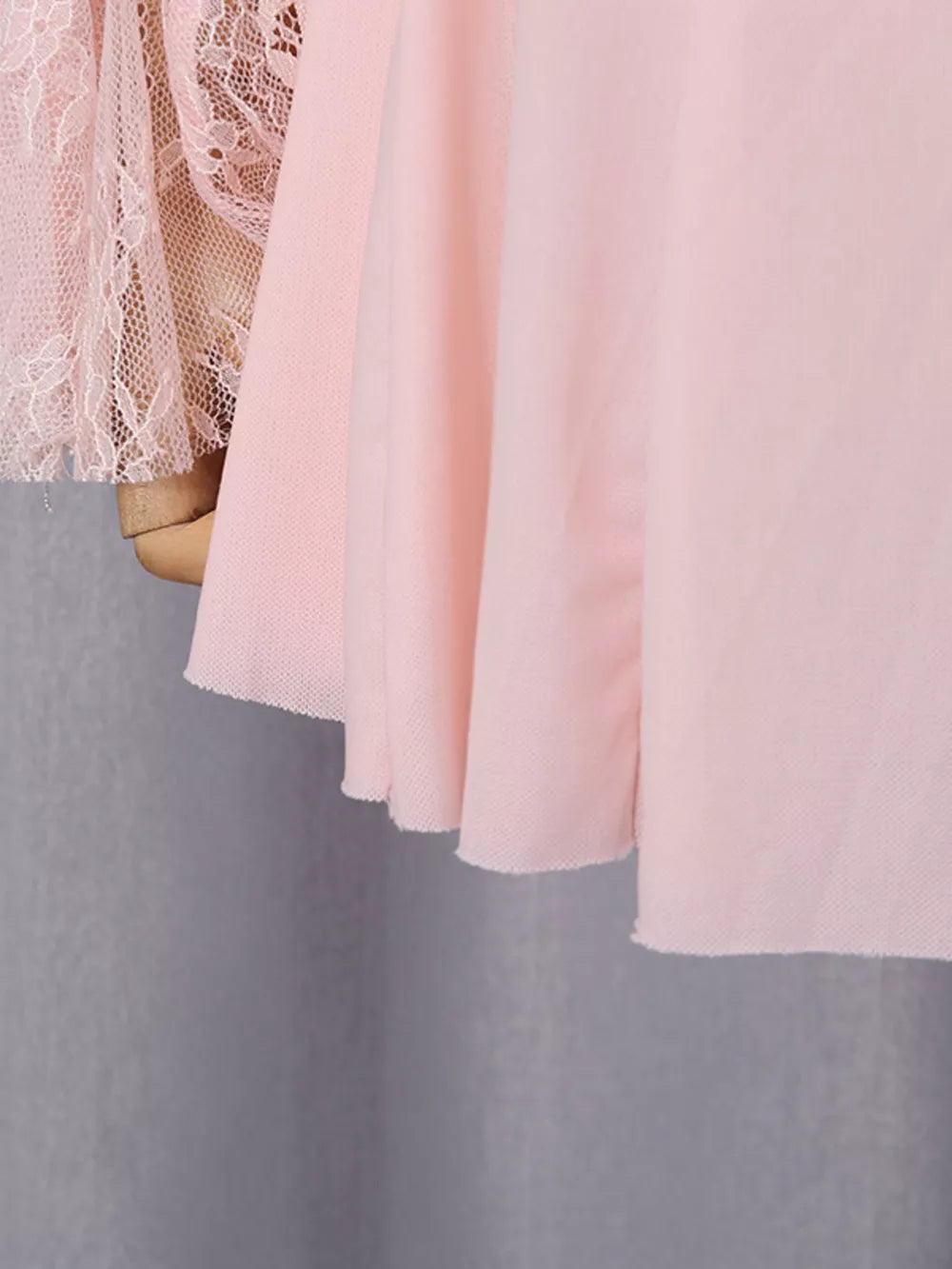 Lace Flare Sleeve Mini Dress in Pink, view 11
