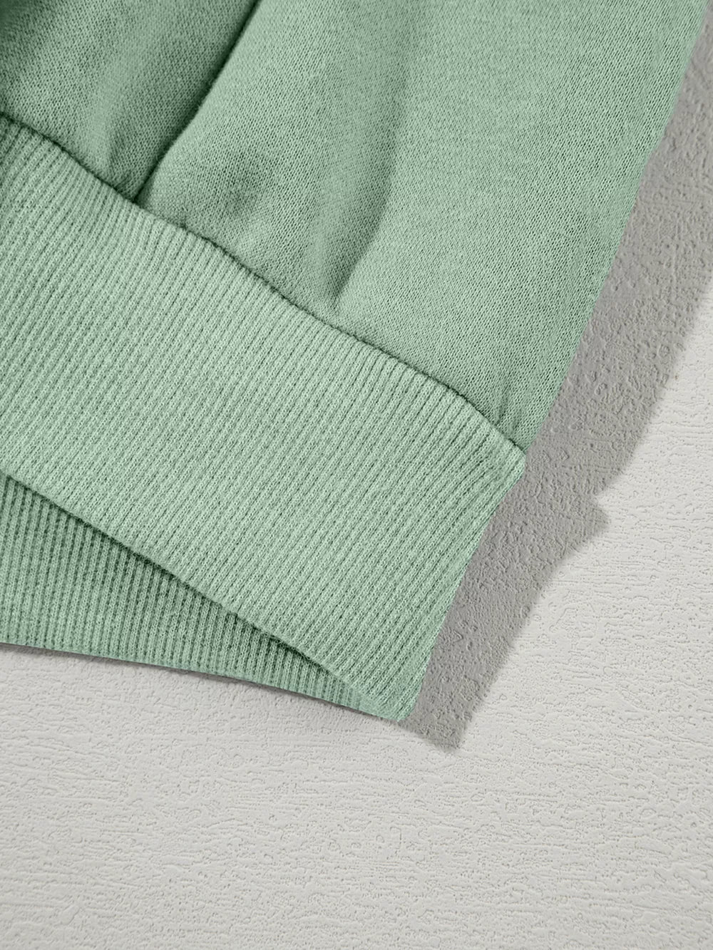Sage cotton joggers with ribbed cuff detail