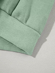 Sage cotton joggers with ribbed cuff detail