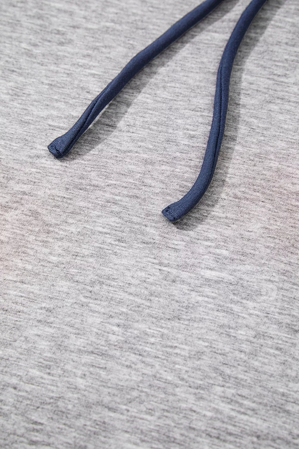Color Block V Neck Drawstring Hoodie in Gray, fit detail