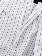 Pinstripe Cropped Blazer And Pleated Shorts Set in Light Gray, view 13