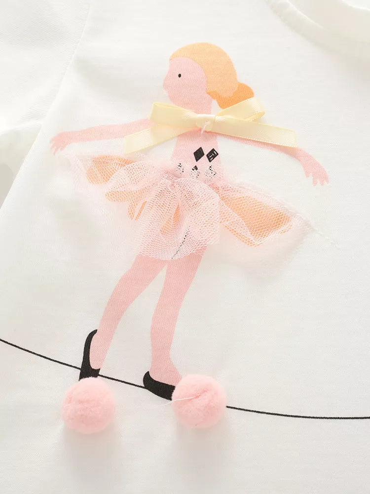 Children's Ballet Dancer Tee And Shorts Set, model styling view