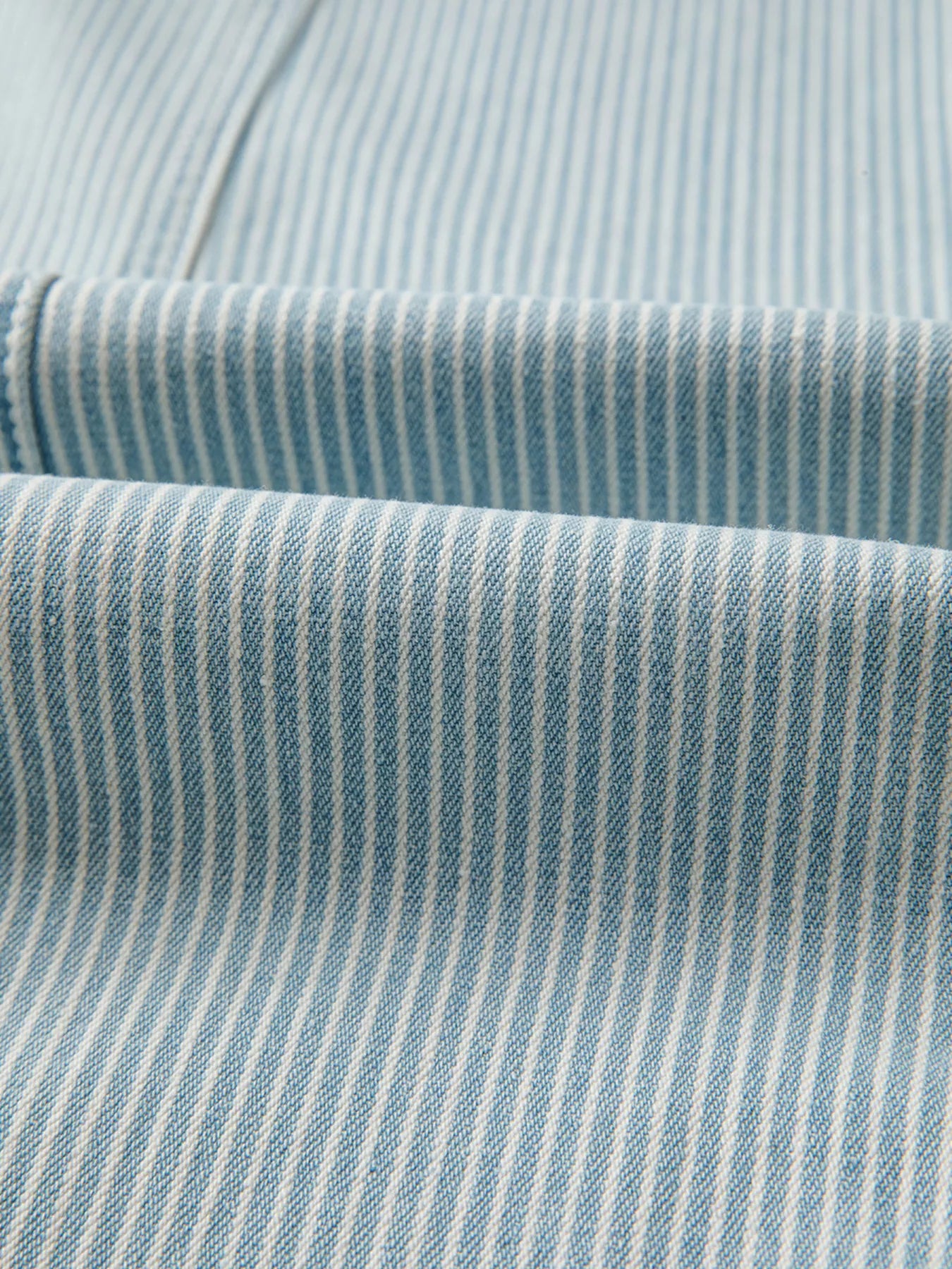 Light blue striped cotton blend jeans with drawstring detail