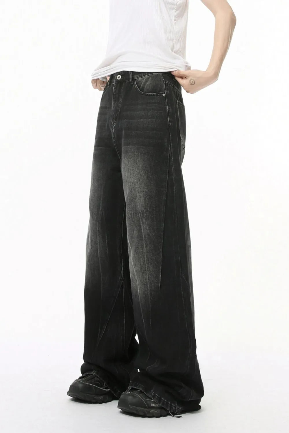 Electric Drift Wide Leg Jeans in dark wash denim with a relaxed fit.