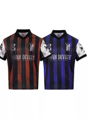 Men's Striped Soccer Jersey T-shirt in Royal Blue, alternate angle