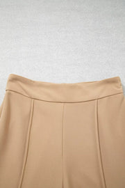 High Waist Full Length Regular Fit Pants in Tan, view 11