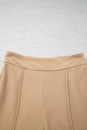 High Waist Full Length Regular Fit Pants in Tan, view 11