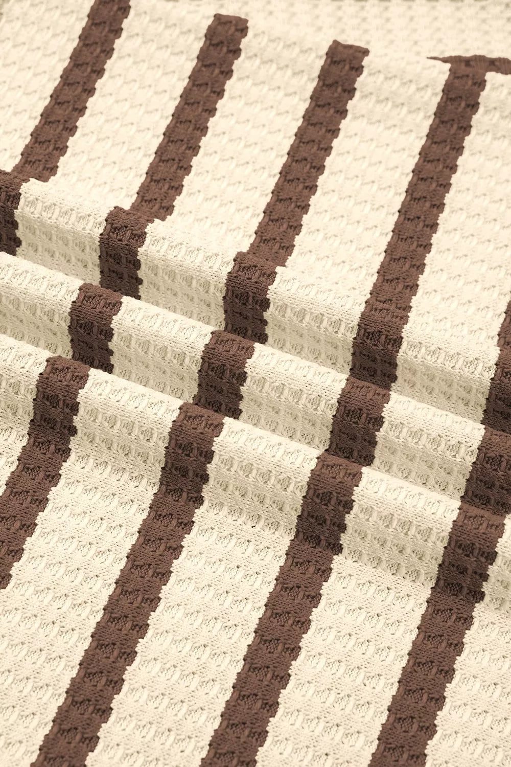 Stripe Patchwork Ribbed Cuff Pullover Sweatshirt in Beige, view 12