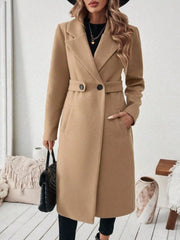 Elegant Lapel Collar Belted Trench Coat Plus Size in Gray, view 15