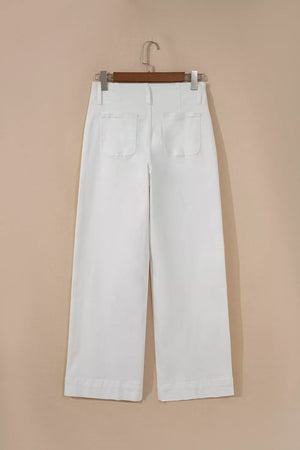 2-button High Waist Wide Leg Jeans, back view