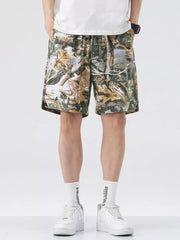 Men's camouflage print trunks in Black Forest, featuring a relaxed fit and comfortable waistband.