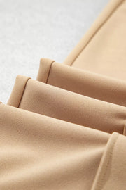 High Waist Full Length Regular Fit Pants in Tan, view 15