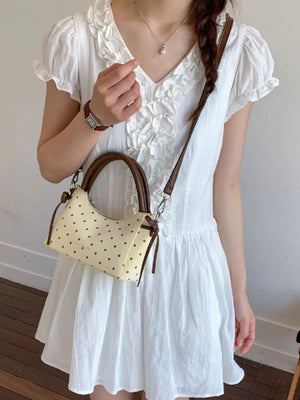 Polka Dot Mini Crossbody Bag in Blue, product detail