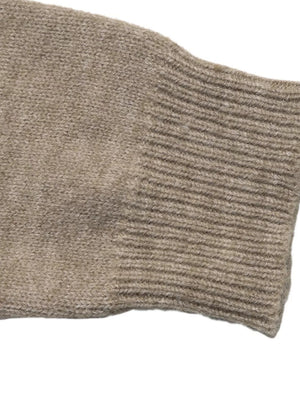 Dropped Shoulder Long Sleeve Sweater in Khaki, fit detail