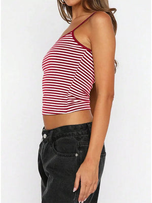 Striped Scoop Neck Cami, fit detail