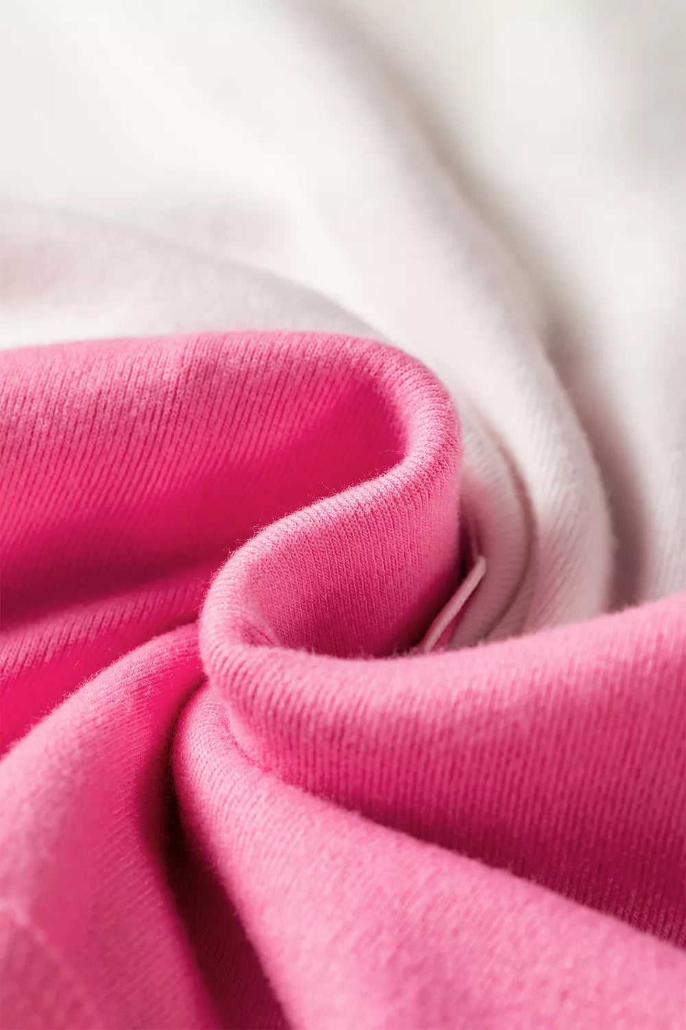 Color Block Ricrac Trim V Neck Long Sleeve Top in Pink, editorial view