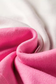 Color Block Ricrac Trim V Neck Long Sleeve Top in Pink, editorial view