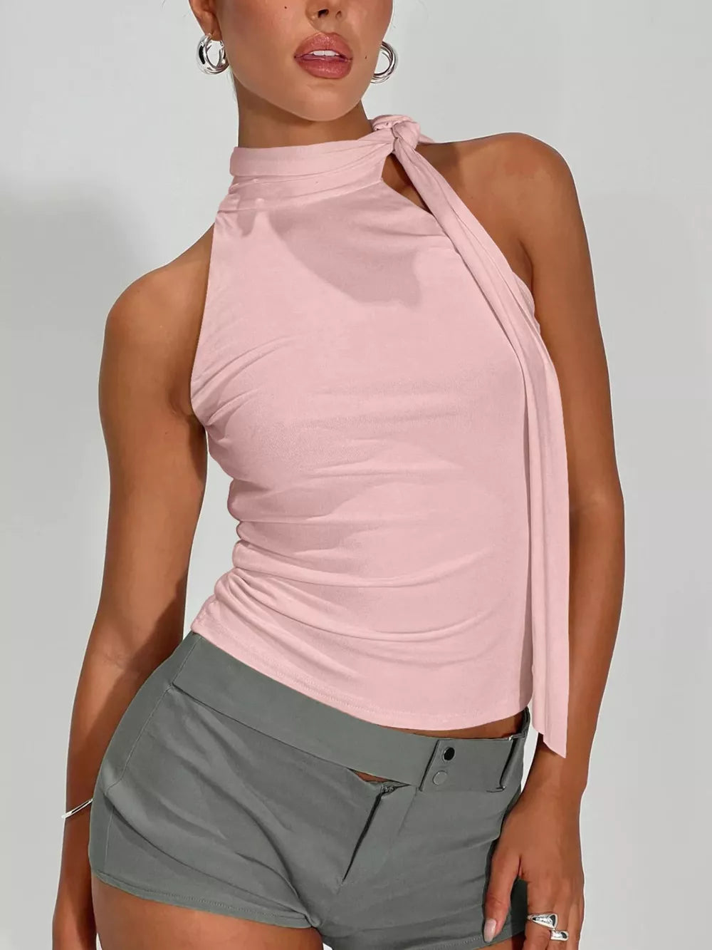 Chic Asymmetric Halter Neck Tank