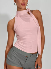 Chic Asymmetric Halter Neck Tank
