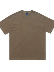 Brown oversized graphic tee, 100% cotton, crewneck, short sleeves.