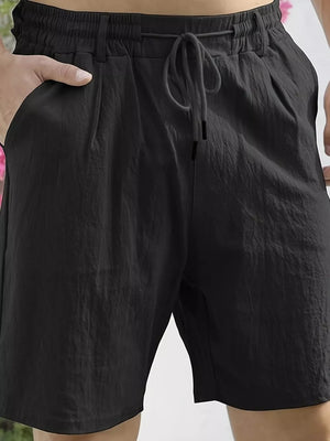Men's Lightweight Drawstring Shorts Plus Size, fit detail